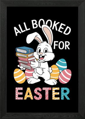 Funny Easter Reading Book Framed Wall Art Poster Canvas Print Picture
