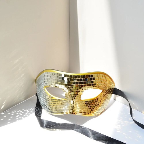 Ball Glitter Mirror Face Mask Festival Masquerade Masks For Cosplay Party AU - Picture 6 of 21