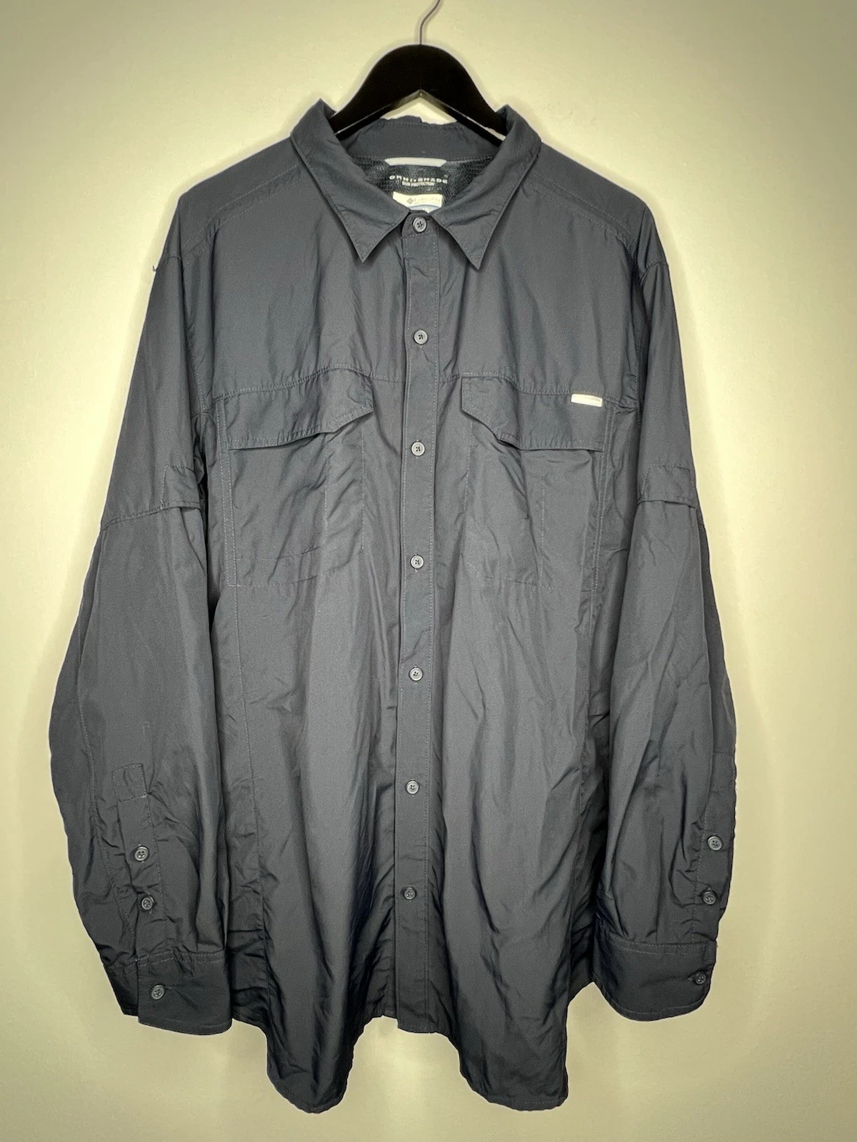 Columbia Omni-Shade Sun Protection Button Down Shirt XXL Fishing Hiking Nylon