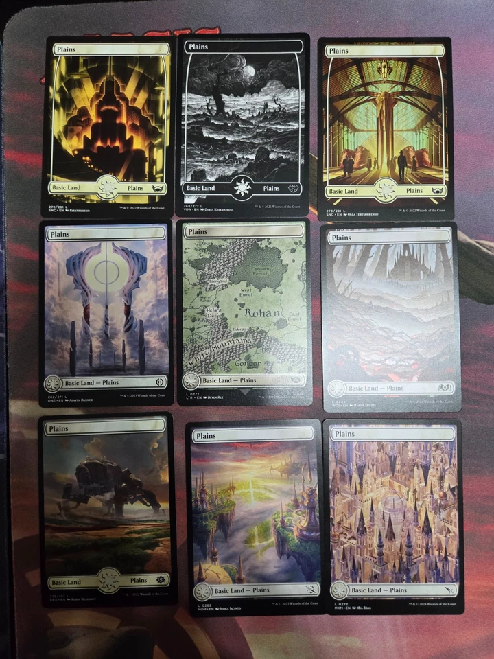 100 MTG MAGIC СОБРАНИЕ ПОЛНОЕ ИСКУССТВО ОСНОВНЫЕ КАРТЫ ЗЕМЛИ ЛОТ - 20 КАЖДОГО ЦВЕТА - Изображение 2 из 4