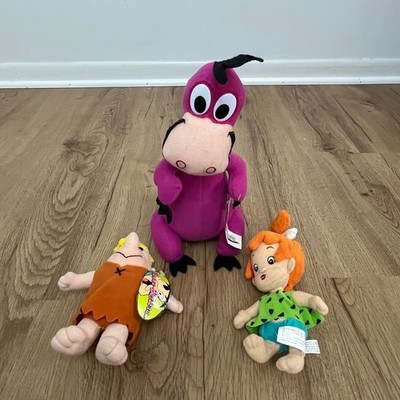 Flintstones Plush Lot Fred Dino Pebbles Hanna Barbera Cartoon Network Vintage