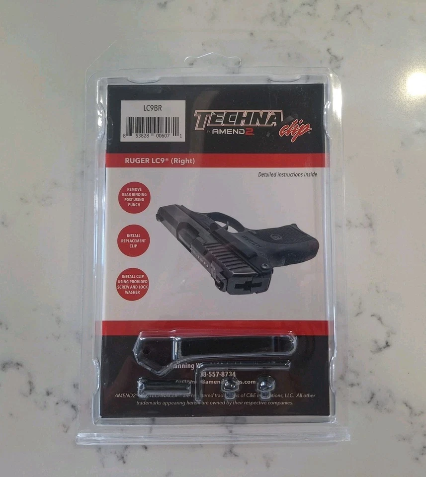 Clip de transporte oculto Amend2 Techna - Ruger LC9/LC-LC9BR lado derecho Foto 2 de 4