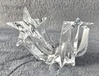 Steuben Crystal Double Star Stream Twist Sculpture 5.25” Art Glass RARE Signed