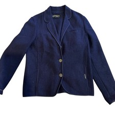 Vintage Geiger Tyrol Wool Blazer Austria Size 42 Navy Boiled Wool