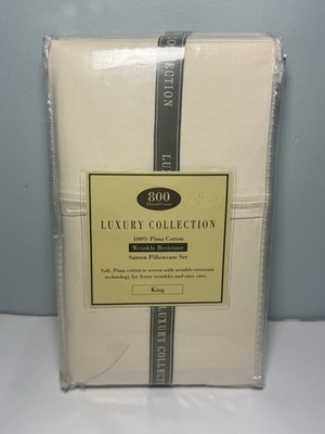 800 Thread Count Luxury Collection 100% Pima Cotton Sateen Pillowcases King