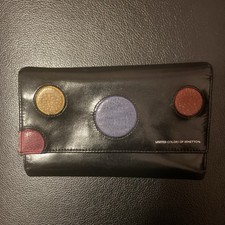United Colors of Benetton Women's Black Folding Wallet Polka Dot Circles