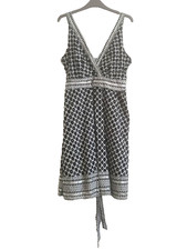 “RED HERRING” DESIGNER STUNNING BLACK & WHITE COTTON SUMMER DRESS - SIZE 14