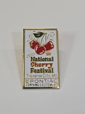 National Cherry Festival Souvenir Lapel Pin 2000 Traverse City Michigan