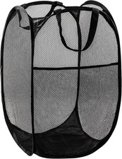 Pop Up Laundry Hamper, 70L Collapsible Mesh Laundry Basket with Side Pocket,