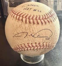 Jacob deGrom Game Used Signed Inscribed Mother's Day Ball Career Hit #32 Mets