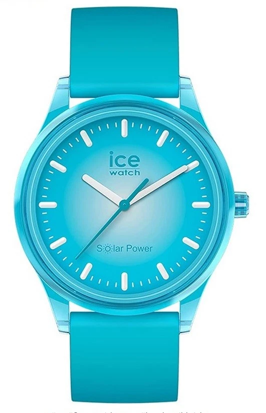 Ice-Watch ICE 017769 solar power Blue Planet Medium Uhr Silikon hellblau Neu - Bild 1 von 3