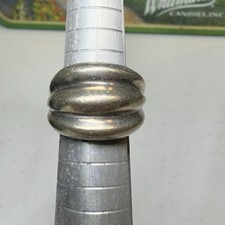 Sterling Silver 925 CA Ribbed Modernist Chunky Ring, Size 6