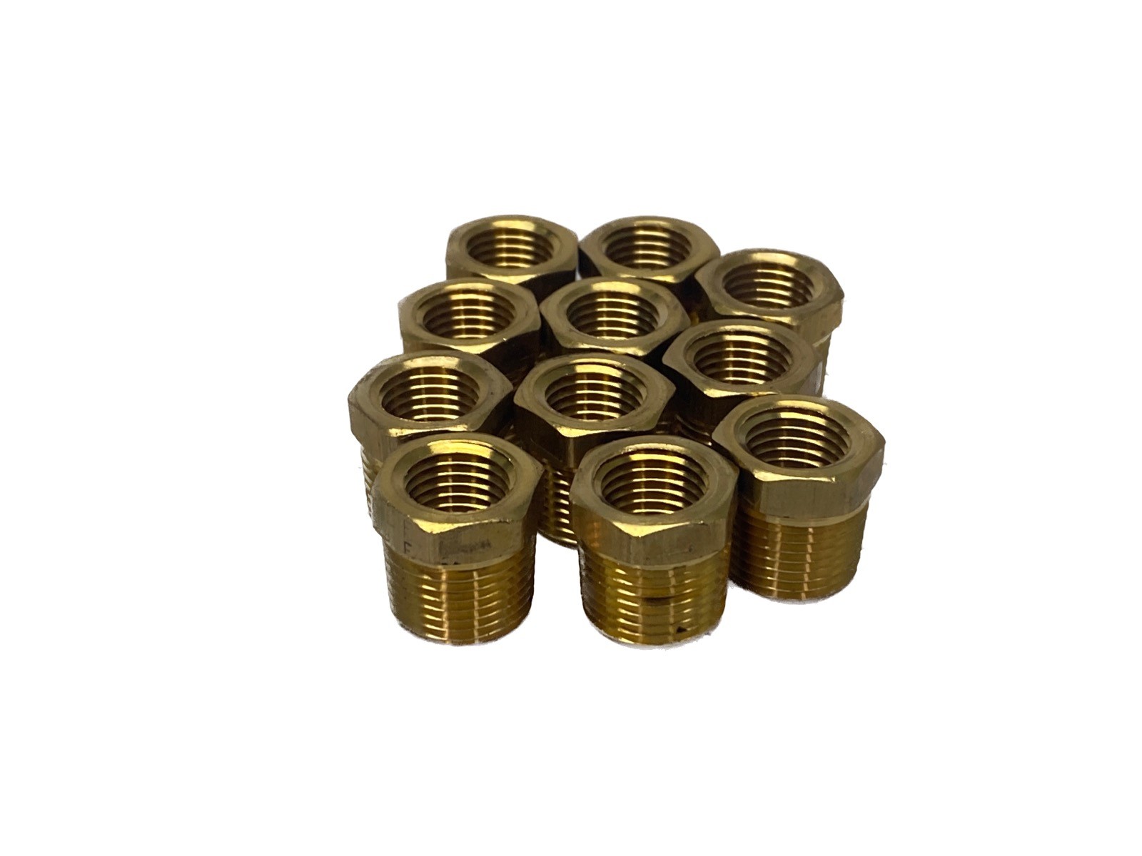 (11) NOS Parker 3/8” MNPT x 1/4” FNPT Brass Pipe Bushings 209P-6-4