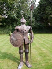 Vintage Style Rustic Rusty Knight in Suit of Armour Garden Ornament Statue 244cm