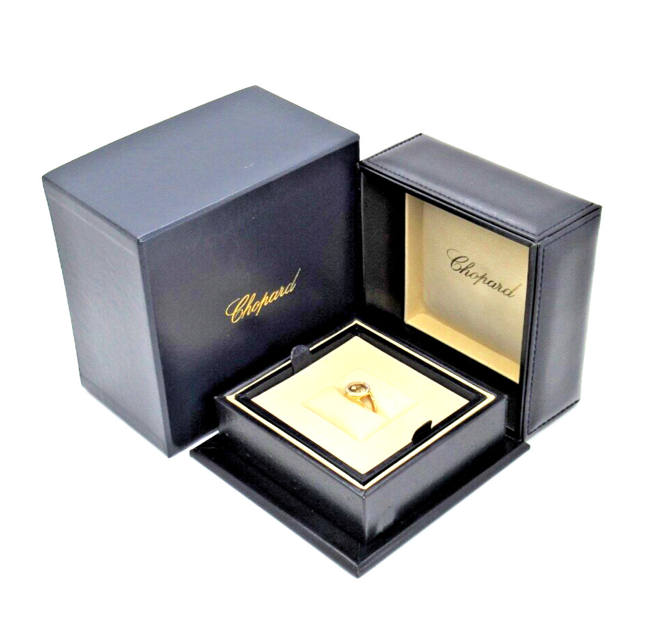 CHOPARD Happy Diamonds Ring 18K 750 Gold FULL SET Vintage 0.33ct TW Papers RG49