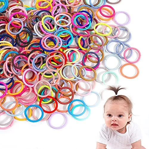 300Pcs Baby Hair Ties Hair Rubber Bands Small Elastics Ponytail Holders  Multi