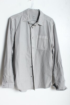 River Island Mens Thick Cotton Shirt - Light Grey - Size S Small (VM7)