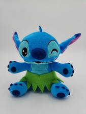 Disney Stitch Hawaiian Blue Alien Luau Green Skirt Stuffed Plush New 8"
