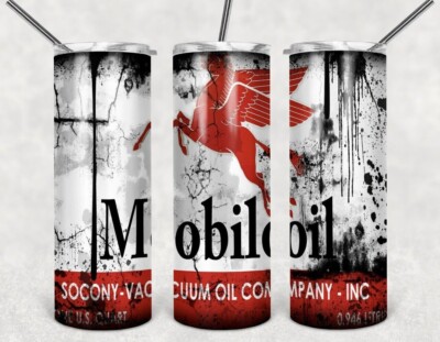 Mobil Oil  Motor Oil Dirty Tumbler Design for 20oz Tumbler