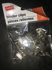 staples binder clips 25 small petite Metal-NEW
