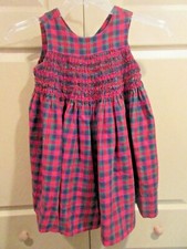 GIRLS VINTAGE DRESS SIZE 6X/7 RED PLAID FLANNEL HANDMADE WRAP DRESS TOO CUTE