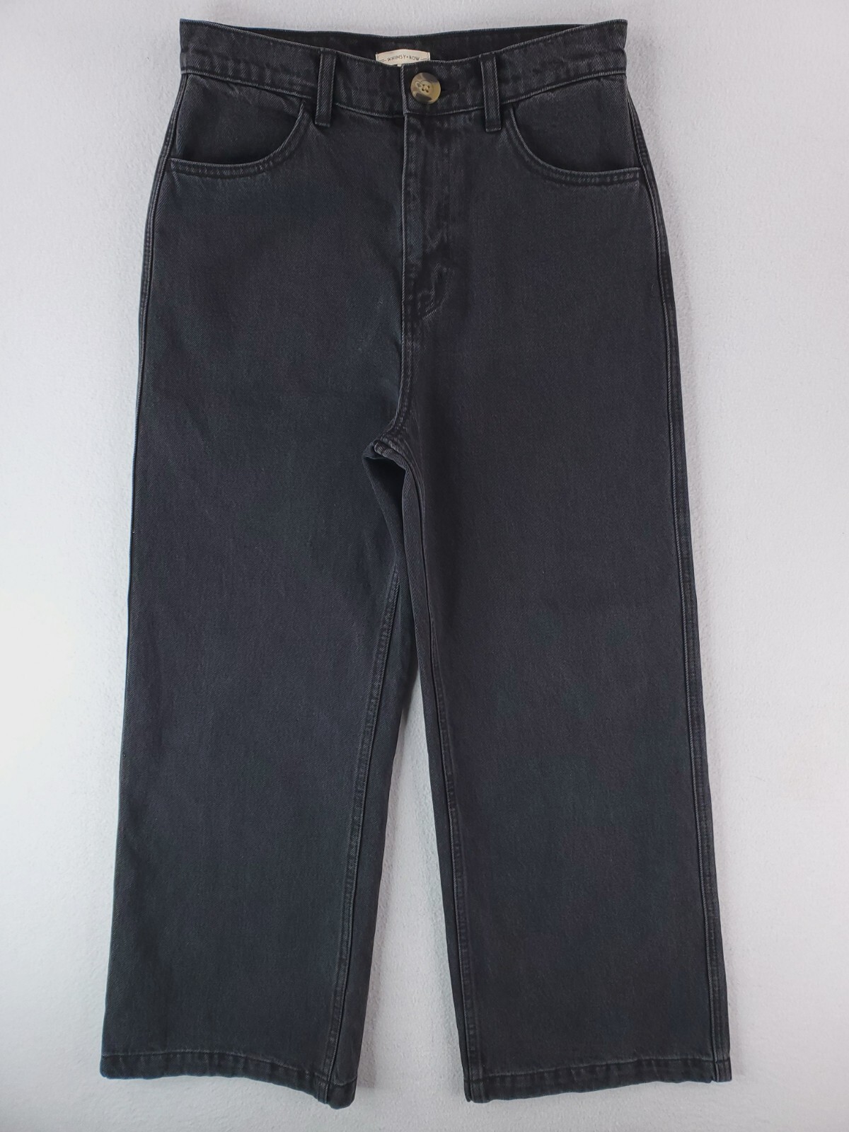 FILA Jeans Whimsy Row donna 30 nero gamba larga rilassato dritto Y2K grunge skater BOHO