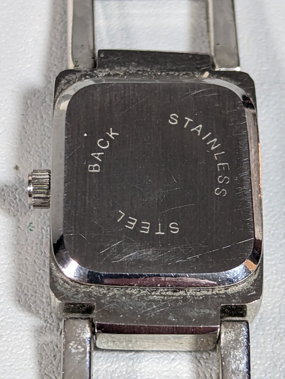 Silver Tone Dial Rectangle Case Square Link Brace… - image 8