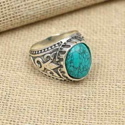 Natural Turquoise Ring 925 Sterling Silver Designer Unisex Jewelry Women's Gift