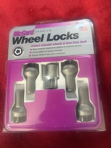 NUEVO JUEGO DE BLOQUEO DE RUEDA DE ASIENTO ESTILO PERNO NEGRO MCGARD 28318 M14 X 1.5 Foto 2 de 3