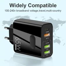 65W 5 USB Type C Fast Wall Charger PD QC3.0 Adapter For MacBook iPhone Samsung