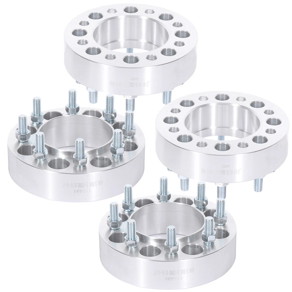 4pcs 2" 8x6.5 Hub Centric Wheel Spacers 9/16"x18 For Dodge Ram 3500 1994-2010 Foto 4 de 4