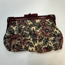 Antique Vintage tapestry clutch coin bag purse