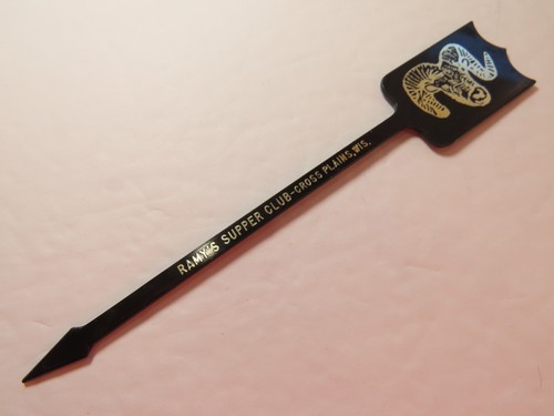 Swizzle Stir Stick Ramy's Supper Club Cross Plains WI Cocktail Vintage C2692