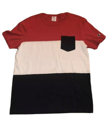champion red white and blue shirt