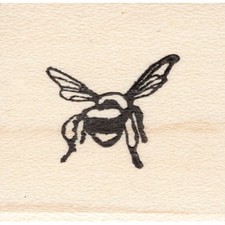 Back Side Bee Beeswax Rubber Stamp Mounted Insects Animals Wildlife Nature