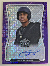 JULIO RODRIGUEZ Auto⚾️#7/7⚾️ 2020 Leaf Metal PURPLE Mojo Ref Autograph⚾️Mariners