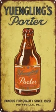 Yuengling's Porter Beer Metal Sign Repro 6x12" 60565