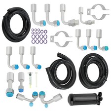Universal 134a Crimp Type Fitting Hose Kit R-ring Fittings Drier Ac Ac Hose Kit