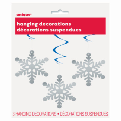 3er Pack 26'' Weihnachten Schneeflocke hängende Wirbel Dekorationen