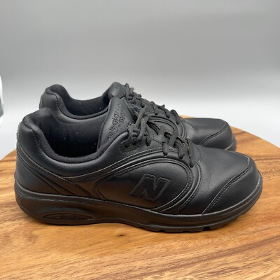 New Balance 812 Womens Size B Triple Black Leather Walking Shoes  Sneakers
