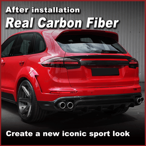 Spoiler carbonio centro spoiler posteriore labbro bagagliaio per Porsche Cayenne 958 15-17 - Foto 3 di 12