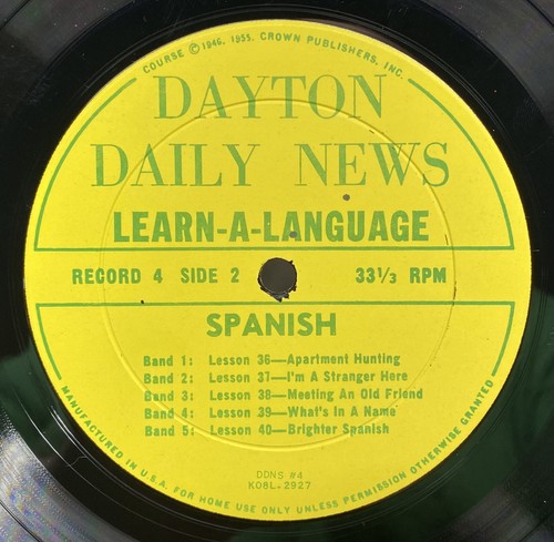 Dayton Daily News Learn A Language Vinyl Record Spanish With Booklet 1955 - Picture 5 of 9