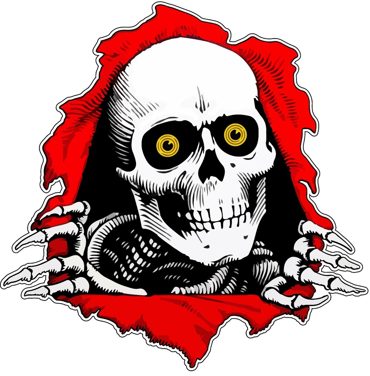 Psychedelic Skeleton Skateboard Logo Powell Peralta Bones