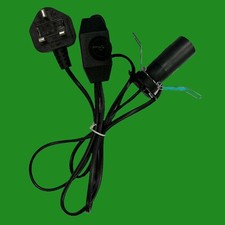 E14 Black UK Plug Light Bulb Holder Inline Dimmer Switch Desk Table Salt Lamp