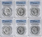2021 Morgan and Peace Silver Dollar 6-Coin Set MS69 PCGS