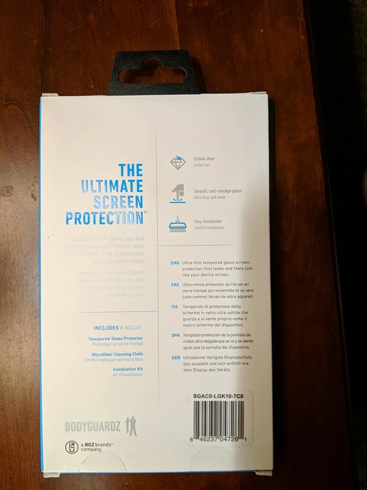 Nuevo Protector de pantalla transparente de vidrio flexible BodyGuardz Auraglass OEM para LG K10 Foto 2 de 2