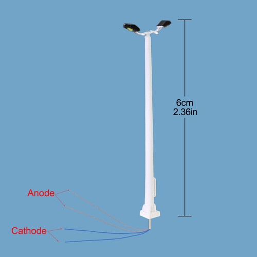 5pcs Model Railway N Scale 1:160 Plaza Lamppost Two-leds Playground Light - Picture 2 of 8