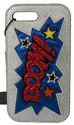 DOLCE & GABBANA Phone Case Cover Silver Branded Logo iPhone 7-8 Plus RRP $450