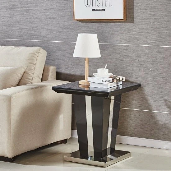 Black gloss cheap lamp table