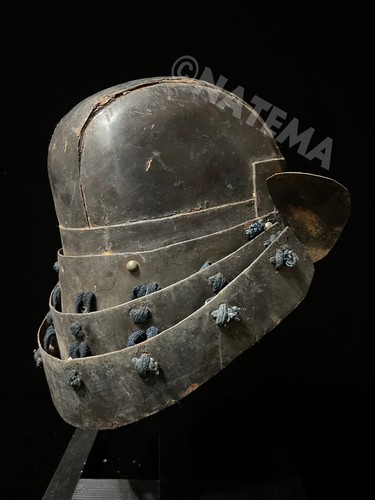 KABUTO EDO Antique Japanese Samurai HELMET Black URUSHI ZUNARI MAEDATE MENPO 3 - Picture 5 of 11